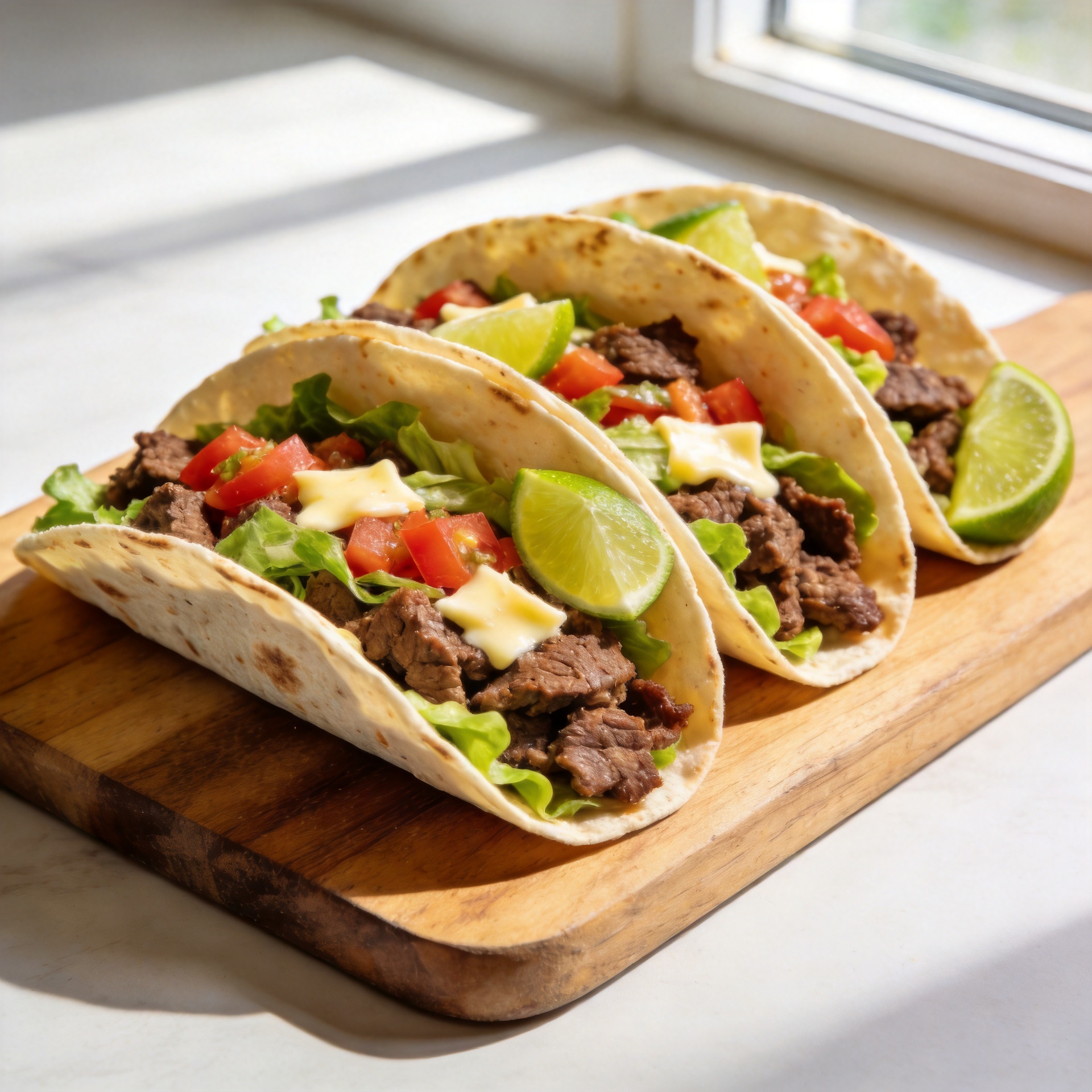 Lean Beef Tacos with Cabbage Slaw