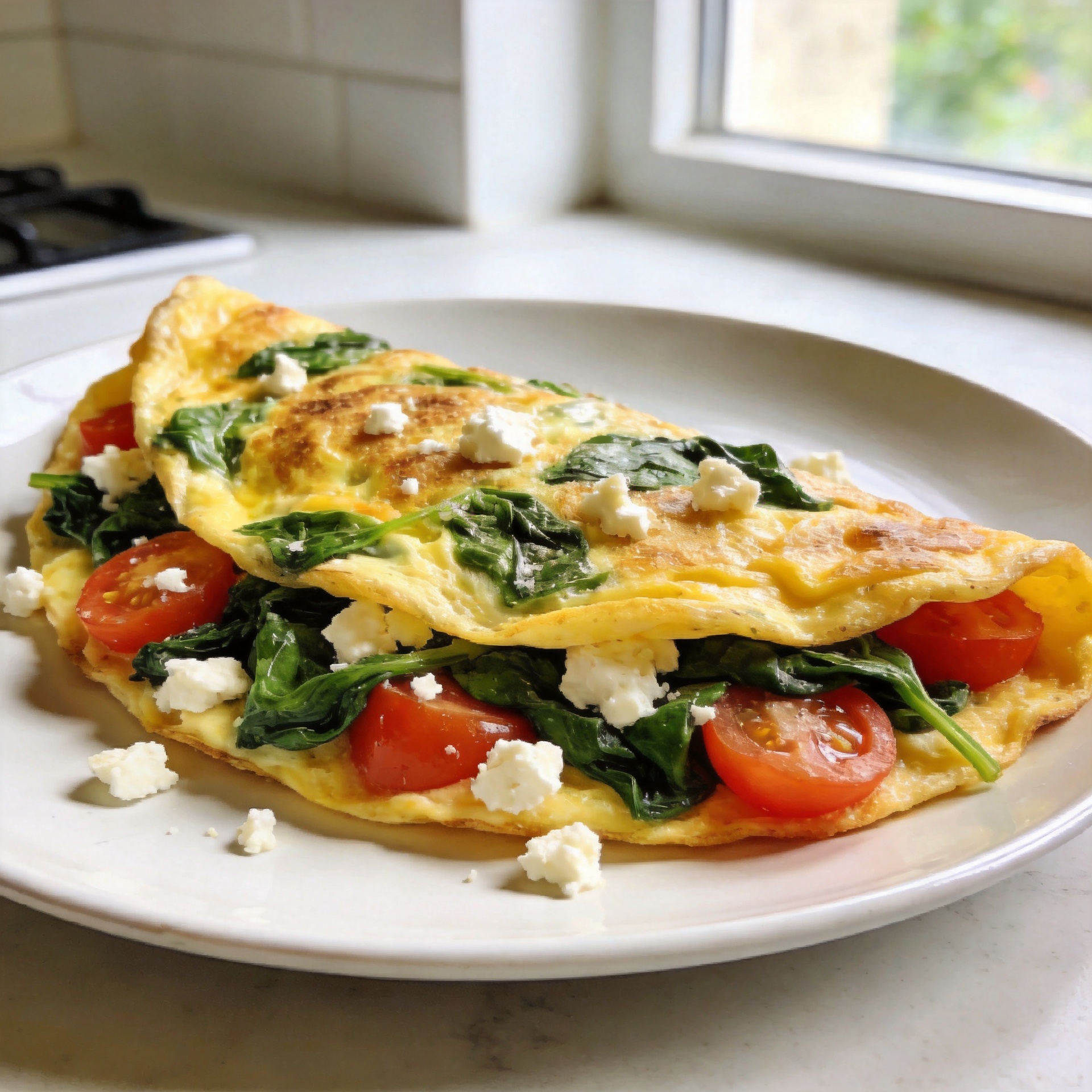 Spinach Tomato Veggie Omelette
